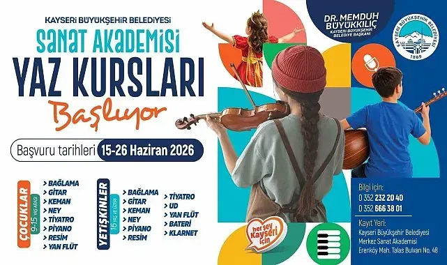 Büyükşehir Konservatuarı'nda Yaz Kursları için kayıtlar başlıyor
