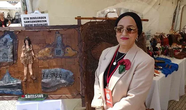 Atık deriler sanat eserine dönüştü, Samsun'u anlattı