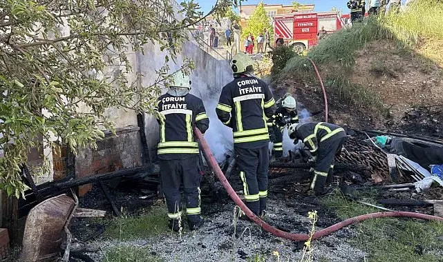 Çorum'da apartmanın tandırlığında çıkan yangın korkuttu