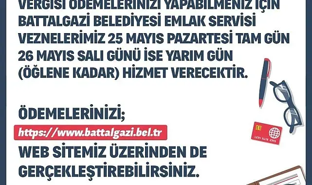 Battalgazi Belediyesi'nden bayram öncesi vezne düzenlemesi