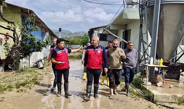 Su baskınlarında zarar gören tarım arazilerinde hasar tespit çalışmaları gerçekleştiriliyor