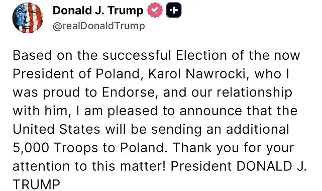 Trump: "Polonya'ya 5 bin ek asker göndereceğiz"