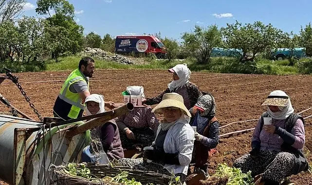 Tarım işçilerine serinleten ikram