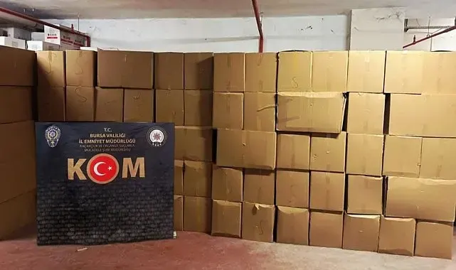 Bursa'da rekor kaçak makaron operasyonu