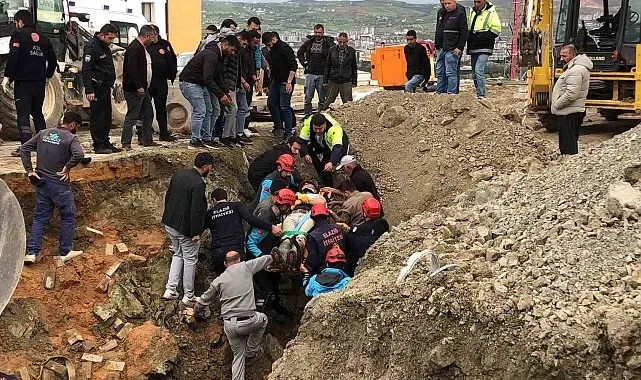 Kanalizasyon çalışması sırasında toprak altında kalan işçi kurtarıldı