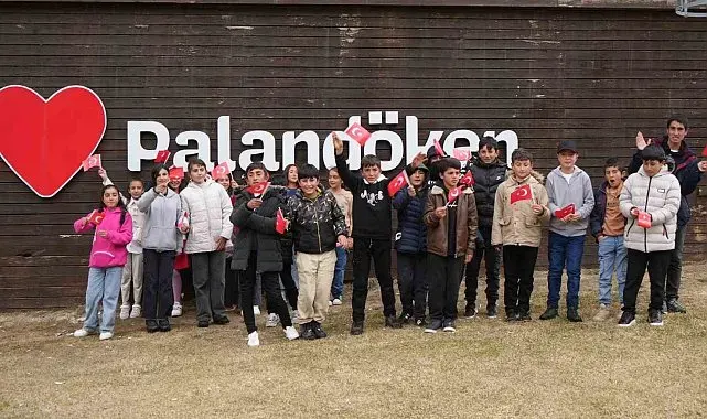 Karayazılı 25 köy çocuğu ilk kez Palandöken'i gördü, zirvede kartopu oynadı