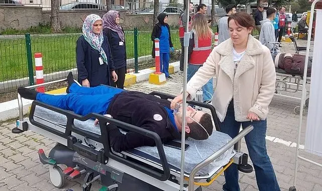Hisarcık İlçe Devlet Hastanesi'nde yangın tatbikatı