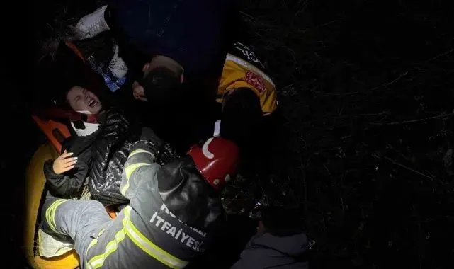 Özçekim yapmak isterken düşen genç kadın böyle kurtarıldı