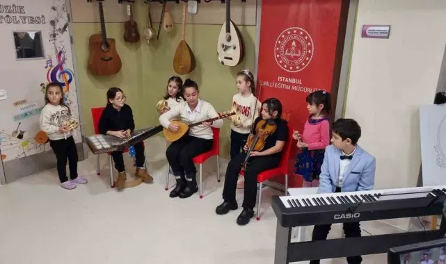 Beşiktaş'taki bir anaokulunda okul öncesinde müzik eğitimi uygulaması başladı