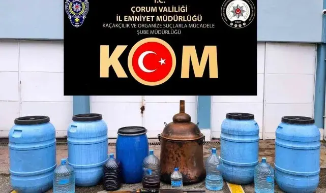 Çorum'da yüzlerce litre fermente alkol ele geçirildi: 1 gözaltı