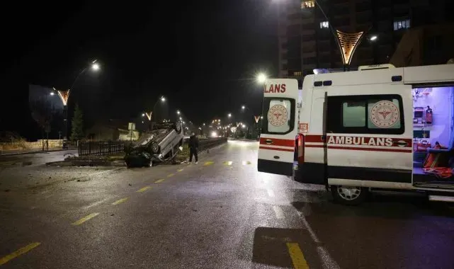 Kontrolden çıkan hafif ticari araç takla attı: 1 yaralı
