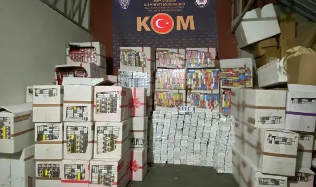 Uşak'ta piyasa değeri 3 milyon TL olan kaçak sigara ele geçirildi