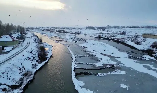 Ağrı'da kar manzarası görsel şölen oluşturdu