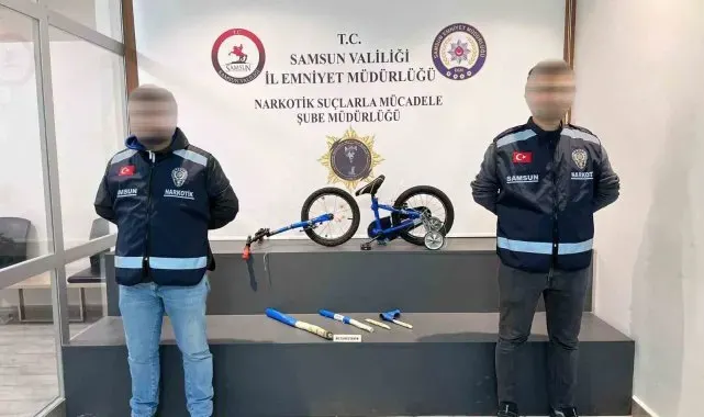 Kesilen bisikletin içinden uyuşturucu çıktı : 2 gözaltı