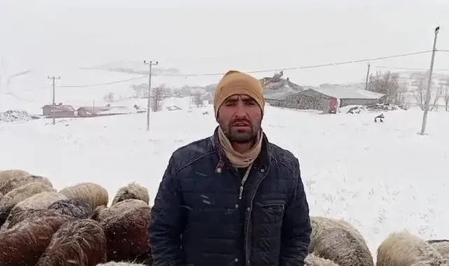 Hayvan yetiştiricilerinin 2 bin 150 rakımda zorlu kış mesaisi