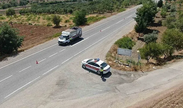 Kilis'te trafik güvenliği için dron ile denetimi gerçekleşti