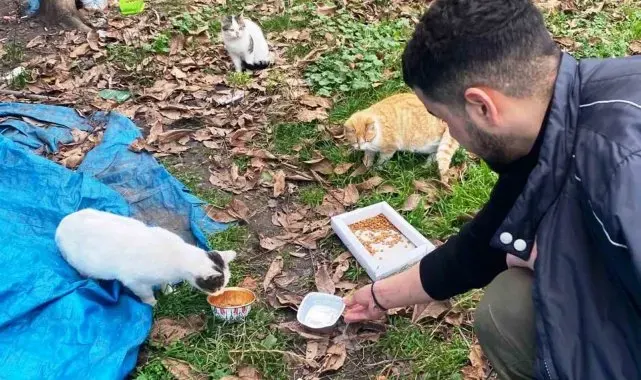 Öğrencilerden sokak hayvanlarına şefkat