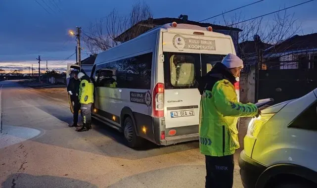 Kulu'da okul servisleri denetlendi
