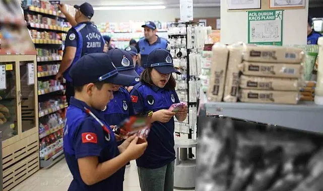Tokat'ta minik zabıtalar hem denetledi hem de oynadı