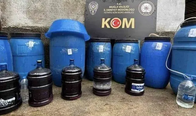 Muğla'da yılbaşı öncesi 1 ton kaçak alkol ele geçirildi