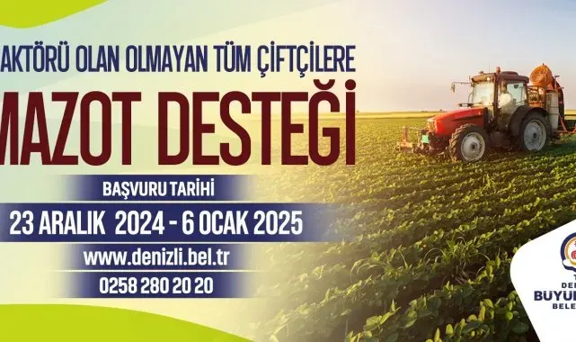 Denizli Büyükşehirin mazot desteği başvuruları başladı