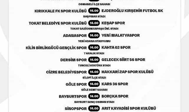 Ziraat Türkiye Kupası'nda 1. eleme turu maçlarının programı belli oldu