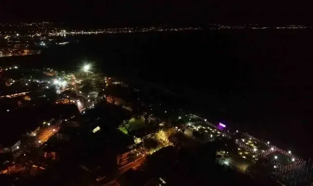 En uzun gecede Balıkesir dron ile görüntülendi