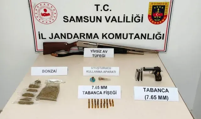 Jandarma silah ve uyuşturucu ele geçirdi