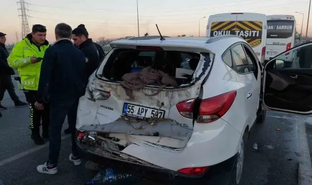 Samsun'da 5 araçlı zincirleme kaza: 2 yaralı
