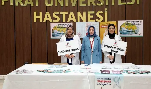 Fırat Üniversitesinde 'sigara bırakma' standı kuruldu