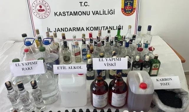 Kastamonu'da sahte içki operasyonu: 2 gözaltı