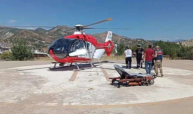 Elinden yaralanan hasta, helikopter ambulansla Malatya'ya sevk edildi
