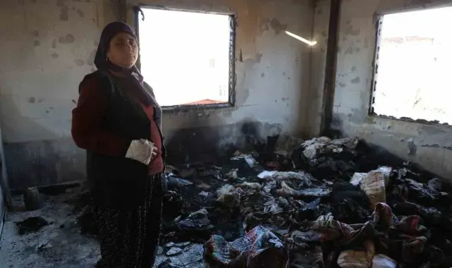 Evinde çıkan yangını söndürmeye çalışırken düşen kadının kolu kırıldı