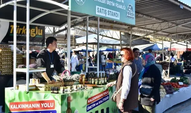 Didim Belediyesi'nin ürünleri semt pazarında vatandaşlarla buluşuyor