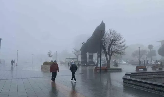 Çanakkale Boğazı sis nedeniyle transit gemi geçişlerine kapatıldı, feribot seferleri geçici olarak durduruldu