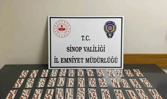 Sinop'ta 560 adet uyuşturucu hap ele geçirildi