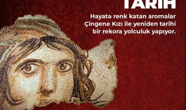 Gaziantep'e özgü baharatlar, bakliyatlar ve tahıllarla "Çingene Kızı" mozaiği