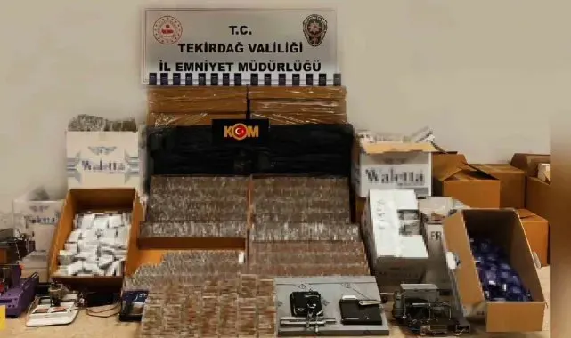 Tekirdağ'da kaçak makaron operasyonu: 235 bin makaron ele geçirildi