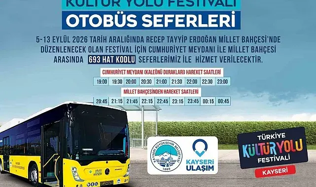 Kültür Yolu Festivali'ne özel ulaşım hizmeti