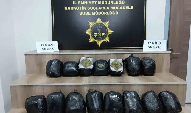 Şanlıurfa'da 17 kilo skunk ele geçirildi: 1 gözaltı