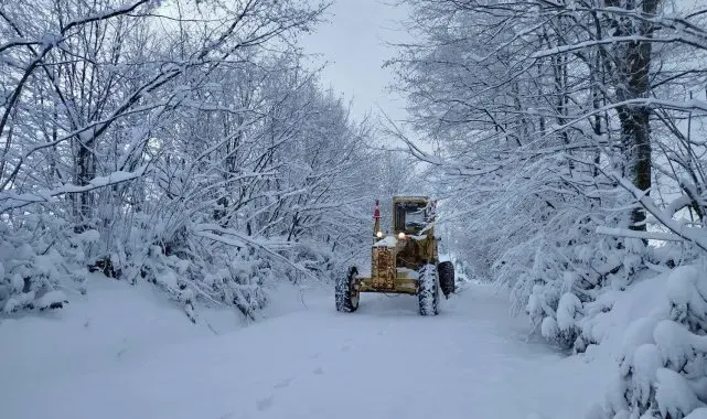 Ordu'da bir gecede 992 kilometrelik yolda kar temizleme çalışması yapıldı
