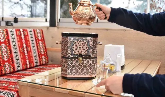İnönü'de kıl çadırda semaver çayı servisi başladı