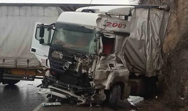 D-650'de makaslayan tır ulaşımı aksattı