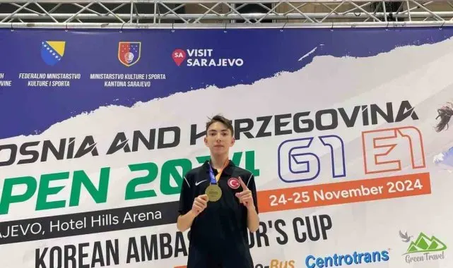 Milli sporcu Gesge, Bosna Hersek'ten altın madalya ile döndü