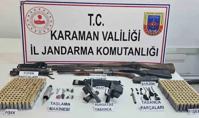 Karaman'da kaçak silah operasyonu