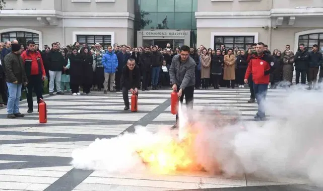 Osmangazi'de başarılı deprem ve yangın tatbikatı