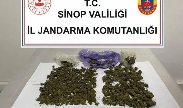 Sinop'ta yolcu otobüsünden uyuşturucu çıktı