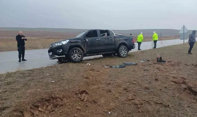 Çorum'da pikap takla attı: 5 yaralı