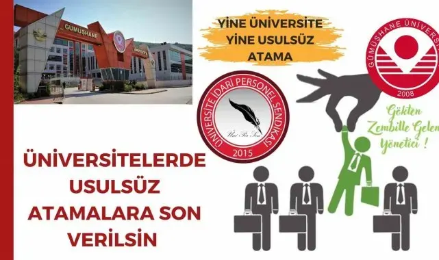 ÜNİPERSEN'den Gümüşhane Üniversitesi'ndeki atamalara tepki