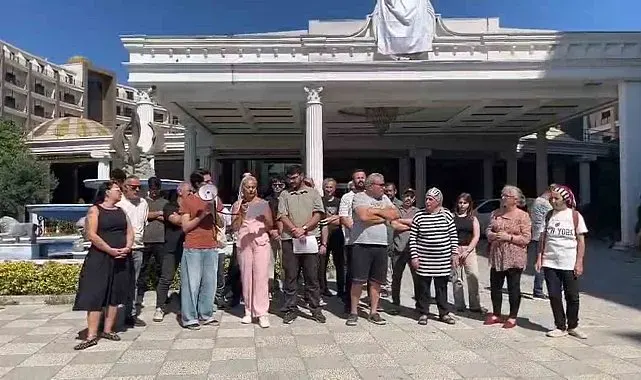 Grand Termal Otel çalışanlarının maaş ve tazminat protestosu sürüyor